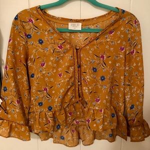 Sienna Sky Yellow Floral Crop Top